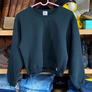 Russell Athletic USA-Made Black Cropped Crewneck Sweatshirt Women’s Medium